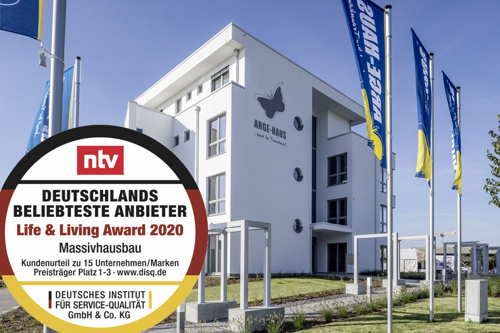 Das Unternehmen ARGEHAUS mit Hauptsitz in Rostock und weiteren Standorten bundesweit gehört in der Kategorie „Massivhausbau“ schon zum dritten Mal zu „Deutschlands Beliebtesten Anbietern“ und erhielt den „Life & Living Award 2020“.